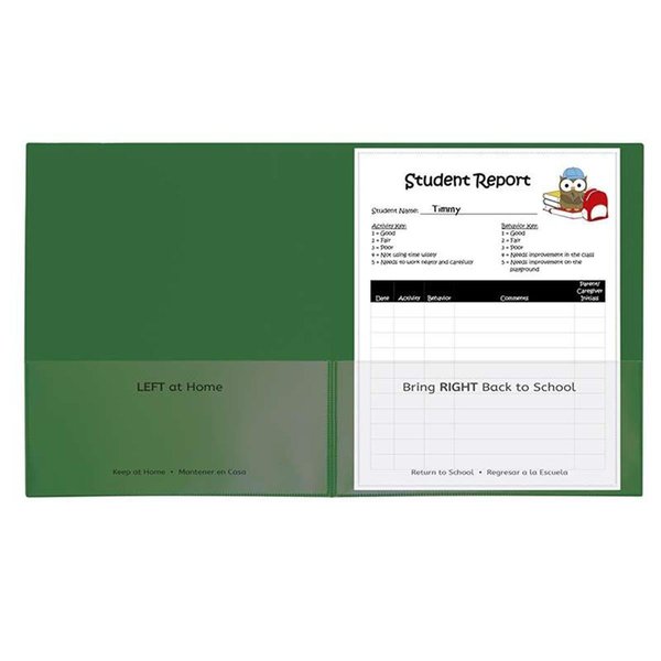 C-Line Products 25CT Classroom Connector Folders, Green C-98088